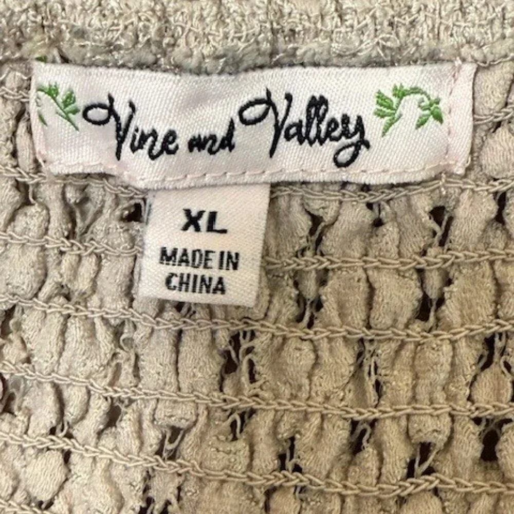 VINE & VALLEY Adella Maxi Slip Dress Size XL Stardust Lace Ruffle Boho Beach - Picture 3 of 11